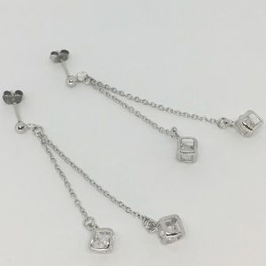 🔥Sterling Silver Crystal Chain Earrings